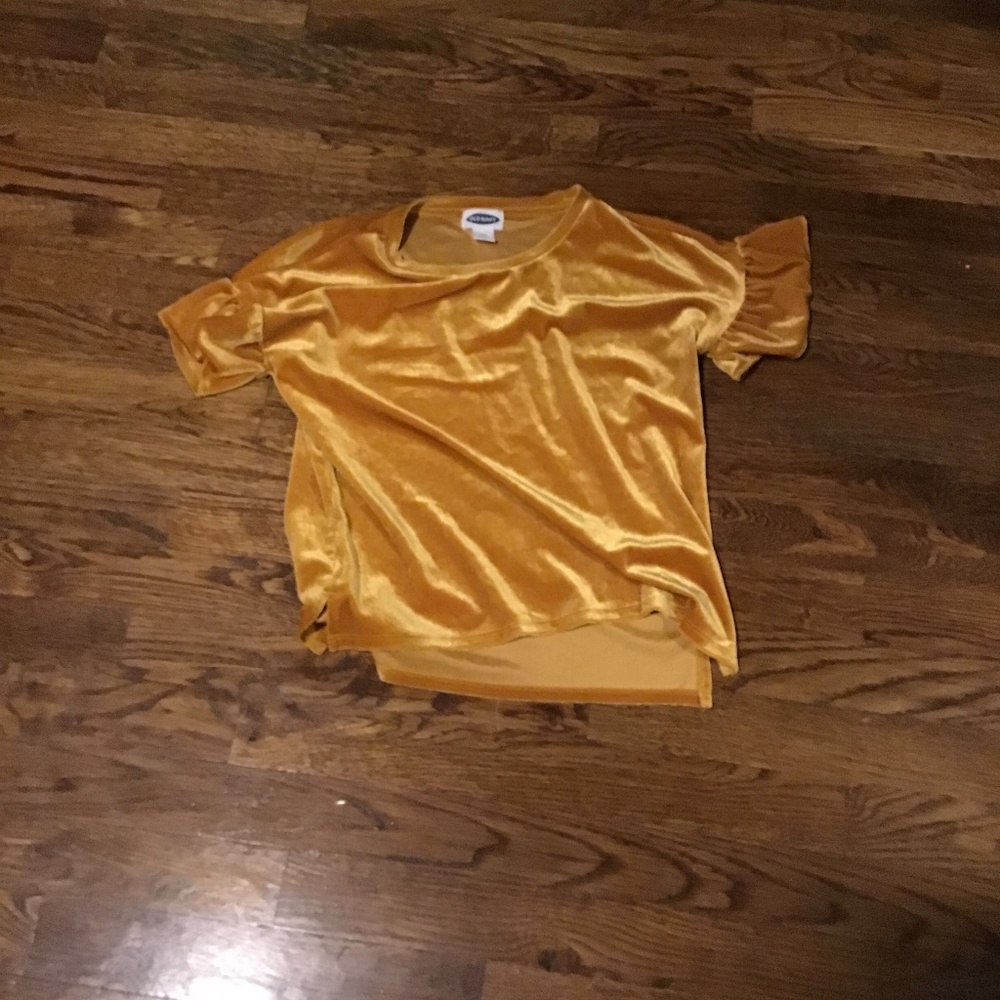 Yellow velvet shirt